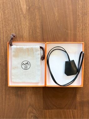 Hermes Black Clochette Lanyard Necklace
